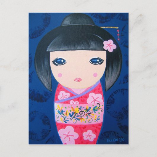Kokeshi Puppe - Harumi Postkarte (Vorderseite)