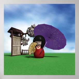 Kokeshi-Puppe Poster