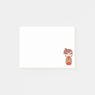 Kokeshi-Puppe Rote Post-it®-Notizen 4 x 3 Post-it Klebezettel