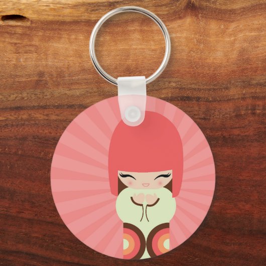 Kokeshi-Puppe Schlüsselanhänger (Vorderseite)