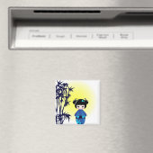 Kokeshi-Puppe und Bambus Magnet (In Situ (Geschirrspüler))