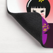 Kokeshi Puppe und japanischer Tempel Mousepad (Ecke)