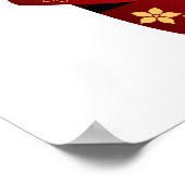 Kokeshi-Puppe unter einem Sakura-Zweigposter Poster (Ecke)