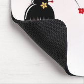 Kokeshi Puppe unter Kirschblüte-Niederlassung Mousepad (Ecke)