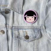 Kokeshi Puppen-Gesichts-Knopf-Abzeichen Button (Beispiel)