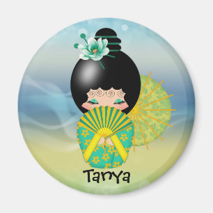 Kokeshi Puppen-Illustrations-Kühlschrankmagnet Magnet