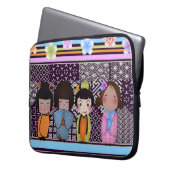 Kokeshi Puppen Laptopschutzhülle (Vorderseite Links)
