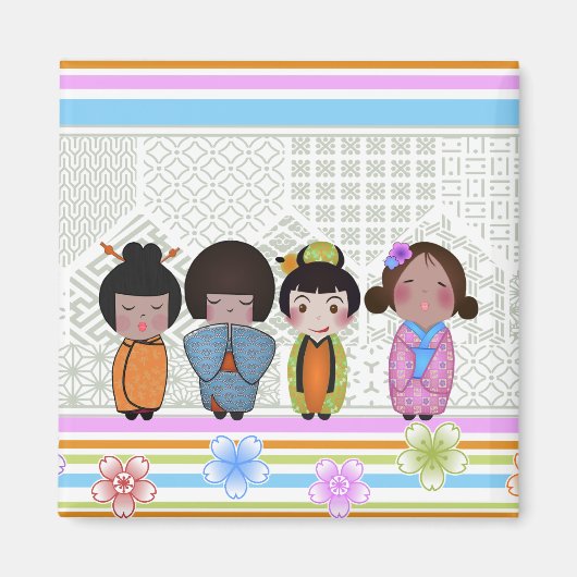 Kokeshi Puppen Magnet (Vorne)