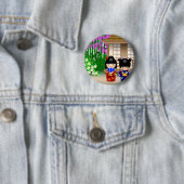 Kokeshi Puppen und Teehaus Button (Beispiel)