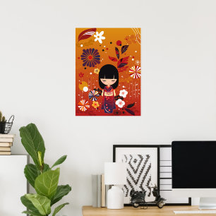 Kokeshi-Puppenwald Poster