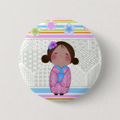 Kokeshi-Sakura Button (Vorderseite)
