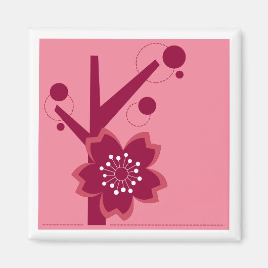 Kokeshi Sakura Kimono Design Magnet (Vorne)