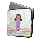 Kokeshi-Sakura Laptopschutzhülle (Vorderseite Links)