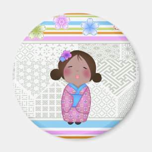 Kokeshi-Sakura Magnet