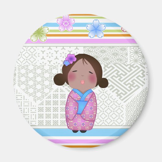 Kokeshi-Sakura Magnet (Vorne)