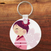 Kokeshi Sakura Nah Up Schlüsselanhänger (Vorderseite)