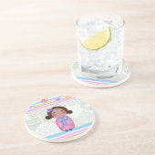 Kokeshi-Sakura Sandstein Untersetzer (Seite)