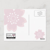 Kokeshi Sakura Silhouetten Postkarte (Rückseite)