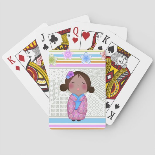Kokeshi-Sakura Spielkarten (Rückseite)