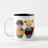 Kokeshi Schwester-Tasse Zweifarbige Tasse (Links)