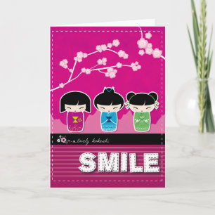 Kokeshi "SMILE" Greeting card Karte
