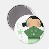 Kokeshi Star Magnet (Vorderseite/Rückseite)
