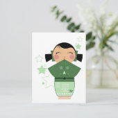 Kokeshi Star Postcard Postkarte (Stehend Vorderseite)