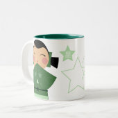 Kokeshi Stern-Tasse Zweifarbige Tasse (Vorderseite Links)
