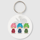 Kokeshi Triplets Schlüsselanhänger (Vorderseite)