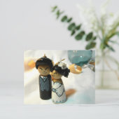 Kokeshi Wedding I Postkarte (Stehend Vorderseite)