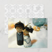 Kokeshi Wedding I Postkarte (Vorne/Hinten)