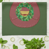 Kokeshi WeihnachtsKranz Geschirrtuch (Gefaltet)