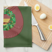 Kokeshi WeihnachtsKranz Geschirrtuch (Viertel Falte)