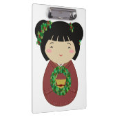 Kokeshi WeihnachtsKranz Klemmbrett (Rechts)