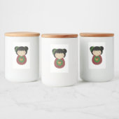 Kokeshi WeihnachtsKranz Lebensmitteletikett (Flaschen)