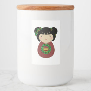 Kokeshi WeihnachtsKranz Lebensmitteletikett