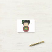 Kokeshi WeihnachtsKranz Post-it Klebezettel (Auf Schreibtisch)