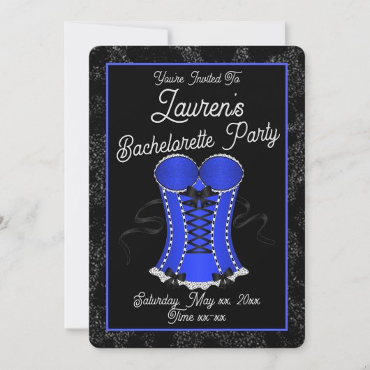 Kokett Blue Corset Einladung (Vorderseite)