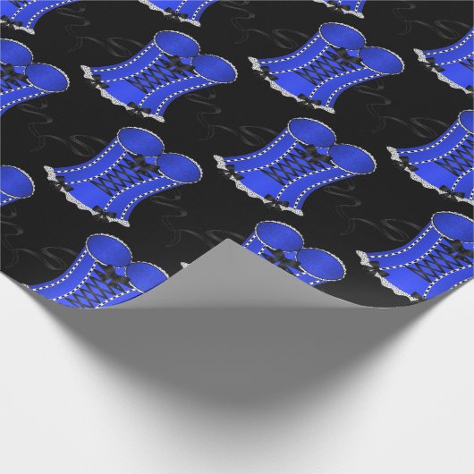 Kokett Blue Corset Geschenkpapier (Ecke)