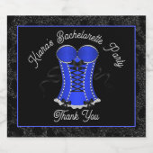 Kokett Blue Corset Schaumweinetikett (Einzelnes Label)