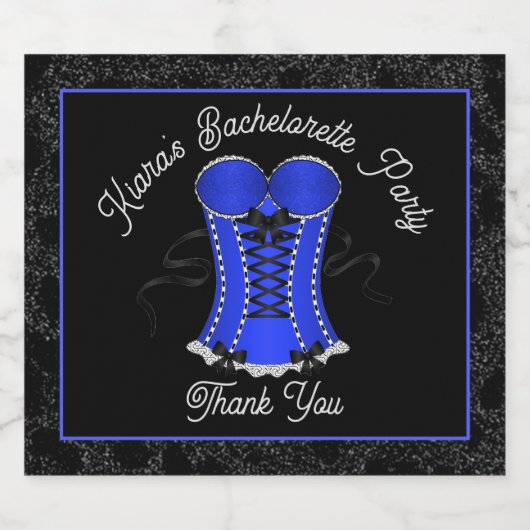 Kokett Blue Corset Schaumweinetikett (Einzelnes Label)