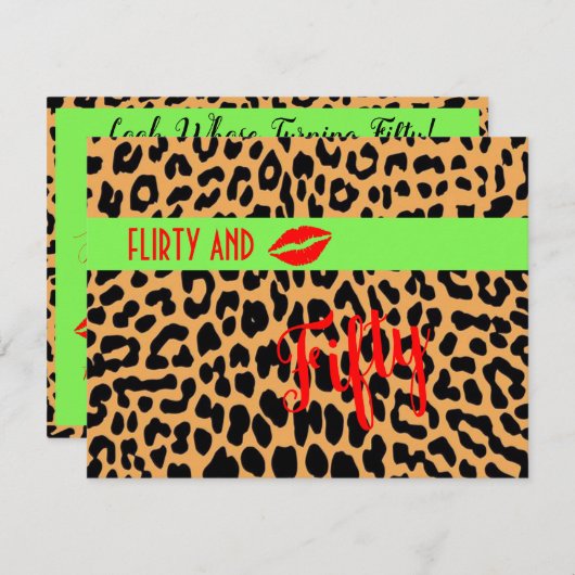 Kokette 50. fünfzigste Geburtstagspartei Einladung (Vorne/Hinten)