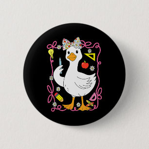 Kokette alberne Gans Lehrerin Retro Preppy Zurück Button