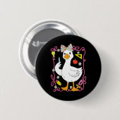 Kokette alberne Gans Lehrerin Retro Preppy Zurück Button (Vorne & Hinten)