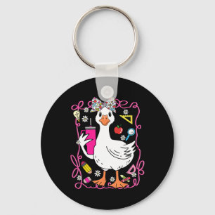 Kokette Alberne Gans Lehrerin Retro Preppy Zurück Schlüsselanhänger