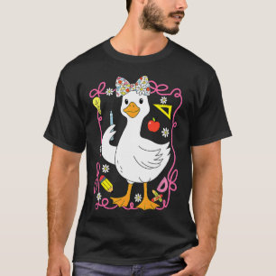 Kokette alberne Gans Lehrerin Retro Preppy Zurück T-Shirt
