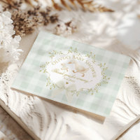 Kokette Alberne Gans Salbei Gingham Baby Shower