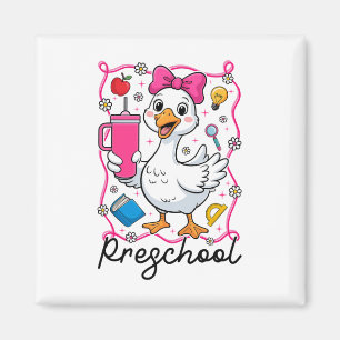 Kokette alberne Gans Vorschulkind Mädchen 1. Tag  Magnet