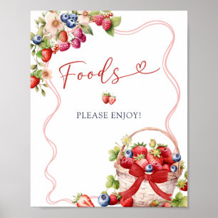 Kokette Beeren verliebt Food Party Schild