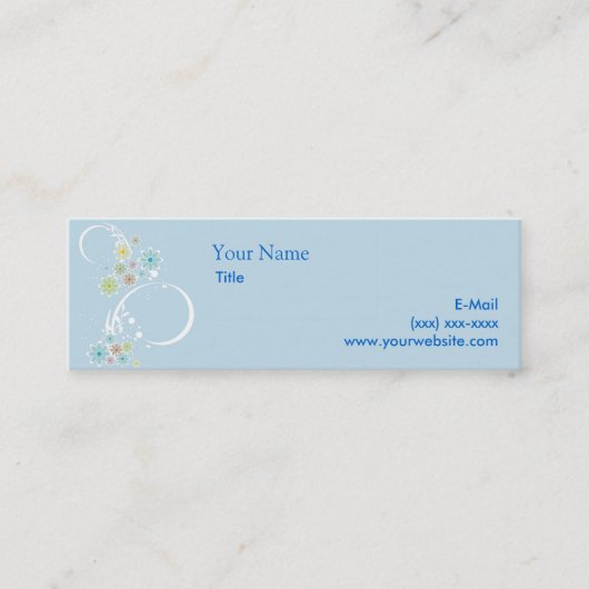Kokette blaue nennende mit Blumenkarte Telefonnummerkarte (Vorderseite)